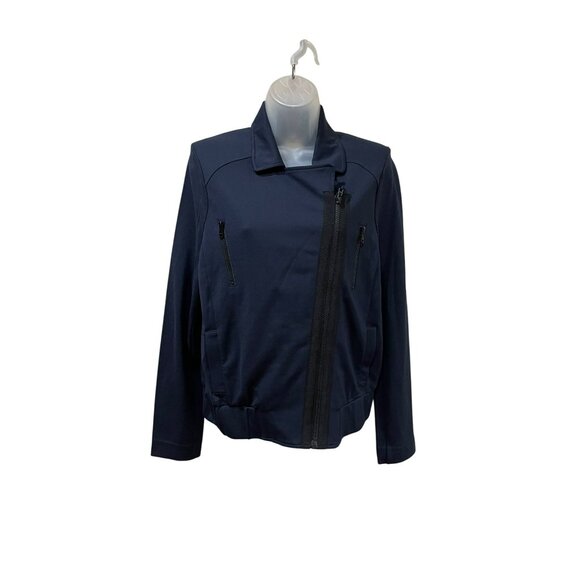 New CABI Chance MOTO Jacket in Navy with Front Pockets - Picture 9 of 10